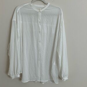 Max Studio White Button-Up Blouse